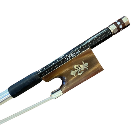 D Z Strad Violin Bow - Master Model 854 - Silver-Braided Carbon Fiber Bow with Ox Horn Frog