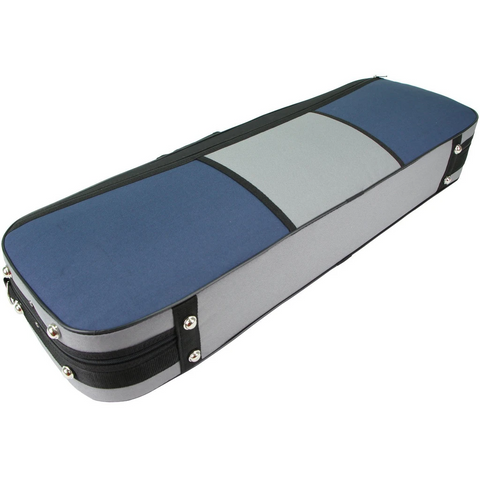 D Z Strad Violin Case - Blue & Gray Oblong (1/4-4/4)