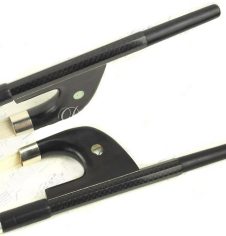 D Z Strad- Model 603 - Carbon Fiber German Style Double Bass Bow w/ Ebony Parisian Eye Inlay