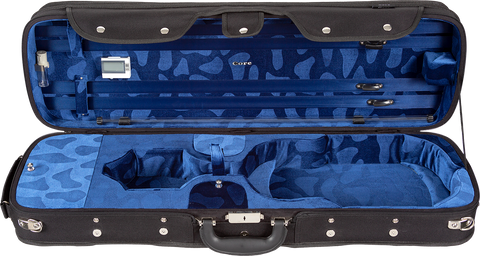 Core Wood Shell Violin Case - Pressed Velvet Interior (4/4 Size) - Blue