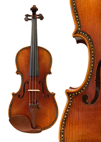 DZ Strad Violin - Model 601F - Double Purfling with Dot-and-Diamond Inlay Violin Outfit