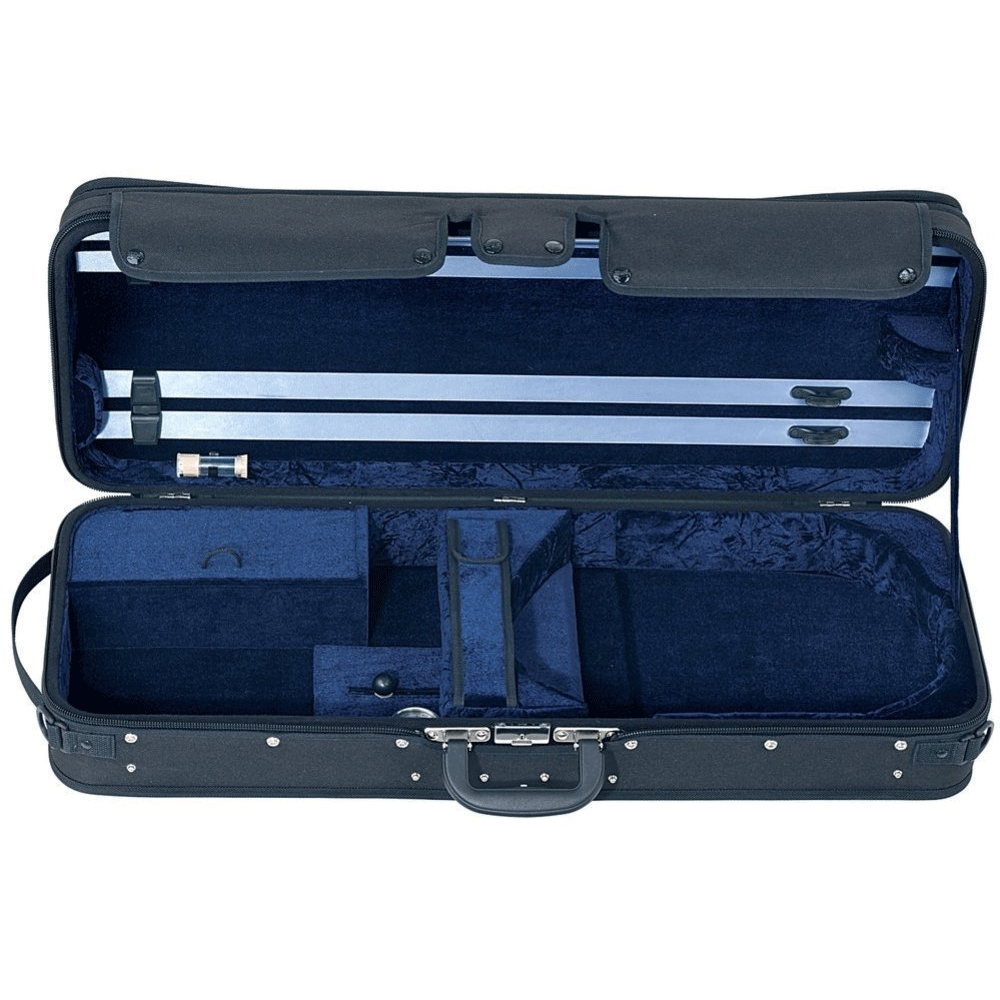 GEWA Viola Case, Concerto, Oblong, Adjustable 36-42.5cm Body, Black/Blue