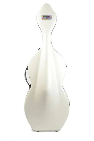 BAM Hightech Shamrock Cello Case With Wheels (White with Black Back)