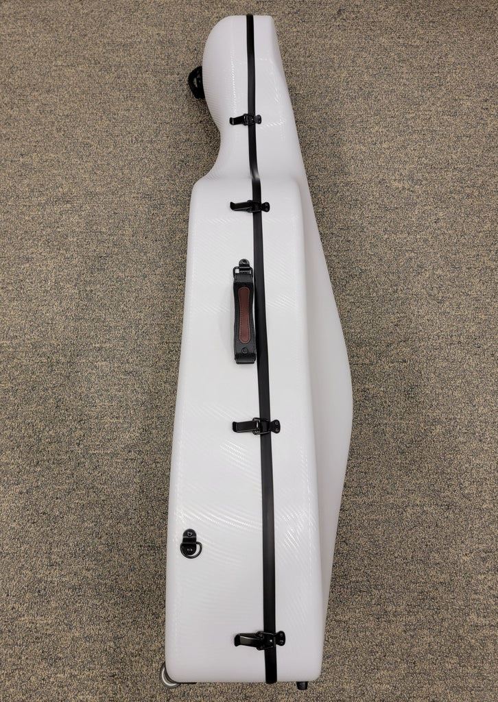 D Z Strad Carbon Fiber Cello Case White with Wheels (4/4 Size)