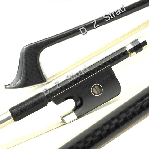D Z Strad Cello Bow- Carbon Fiber w/ Polished Premium Ebony Frog