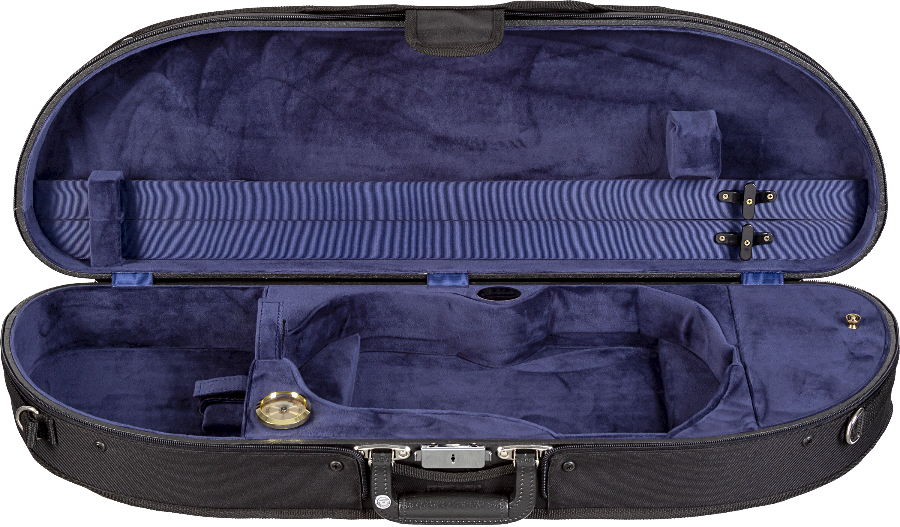 (4/4 Size) Bobelock Wood Half-Moon Violin Velour Suspension Case  (Many Colors Available)