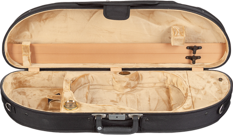 (3/4 Size) Bobelock Wood Half-Moon Violin Velour Suspension Case -  (2 Colors Available)