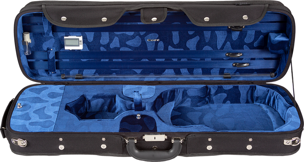Core Wood Shell Violin Case - Pressed Velvet Interior (4/4 Size) - Blue