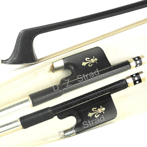 D Z Strad Cello Bow - Model 505 - Carbon Fiber Bow with Ebony Fleur-de-Lis Frog