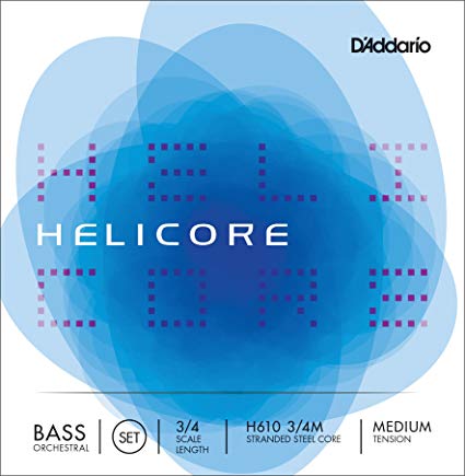 D'Addario Helicore Orchestral Bass Strings (3/4, 1/2, 1/4-Full Set)